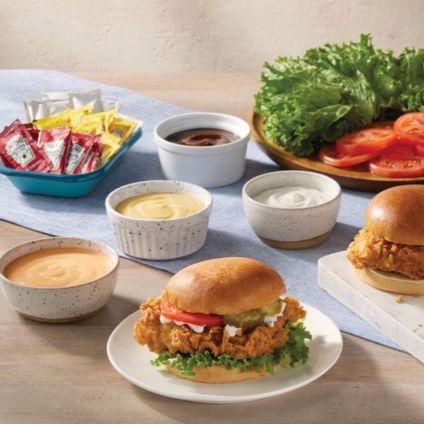Build Your Own Fried Saucy Chicken Sandwich Bar