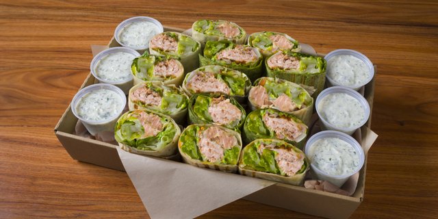Salmon Caesar Wrap Tray