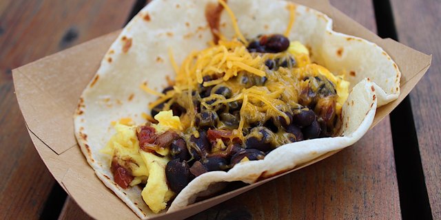 Black Bean, Egg & Cheese Taco