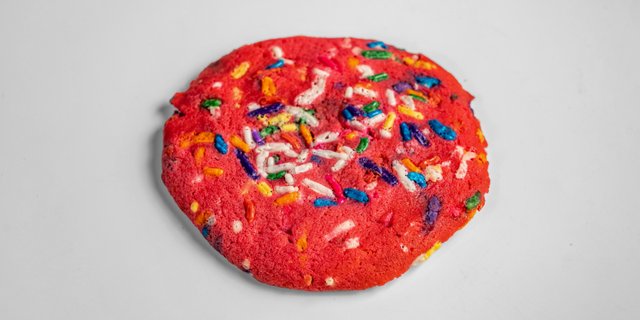 Individual Giant Pink Funfetti Sprinkle Cookie