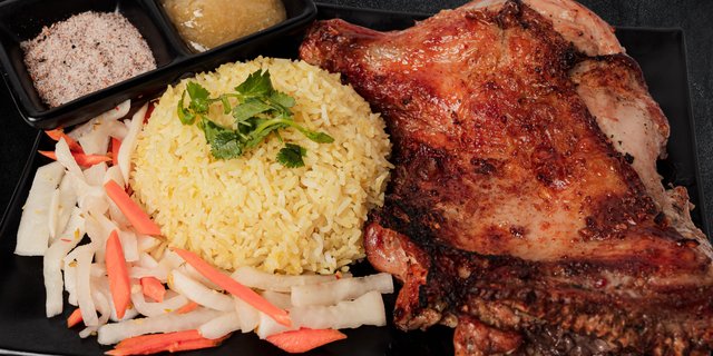 Crispy Fried Chicken Rice Plate