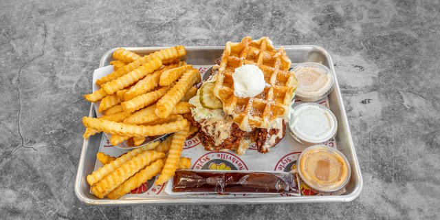 Waffle Sandwich & Fries