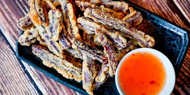 Fried Purple Sweet Potato
