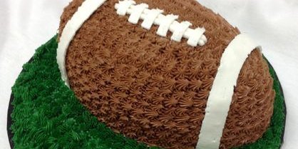 Football Shaped Cake w/ Strawberry Mousse