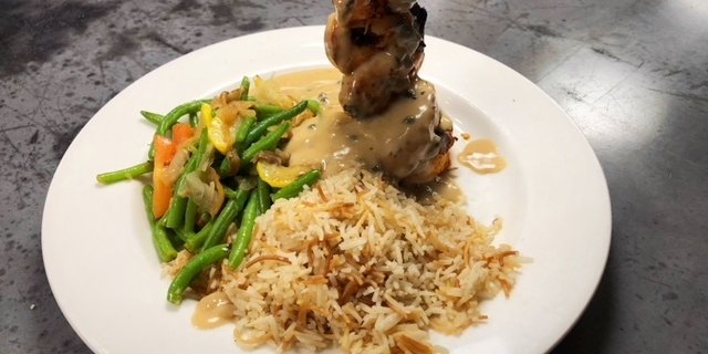 Chicken & Shrimp Au Poivre