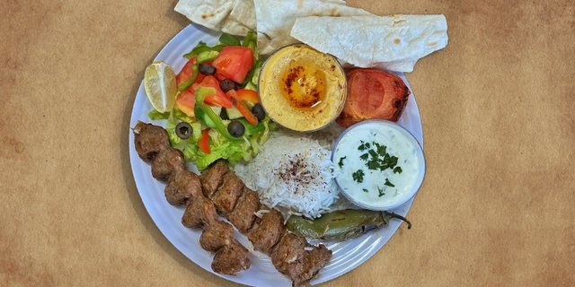 Beef Lule Kabob Plate