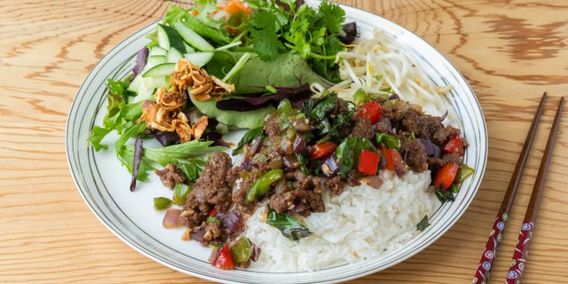 Thai Basil Impossible Beef Rice Box