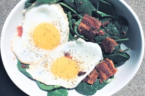 Bacon & Egg Spinach Salad