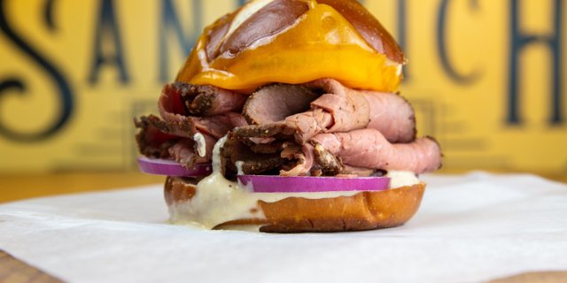 London Broil Pretzel Roll