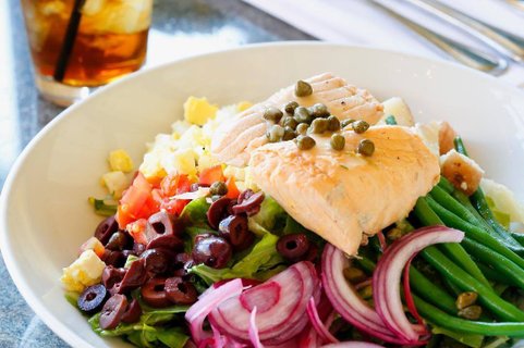Poached Salmon Nicoise Salad