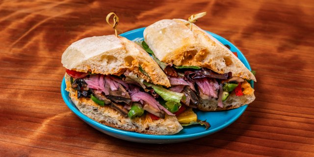 Vegan Roasted Veggie & Hummus Sandwich