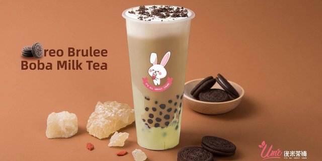 Oreo Crème Brulé Boba Oolong Milk Tea