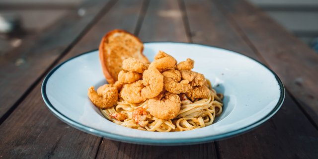 Bayou Pasta w/ Fried Shrimp