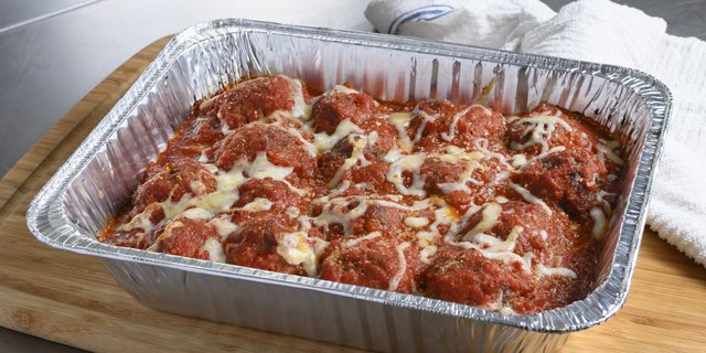 Baked Tray Of Italian Meatballs