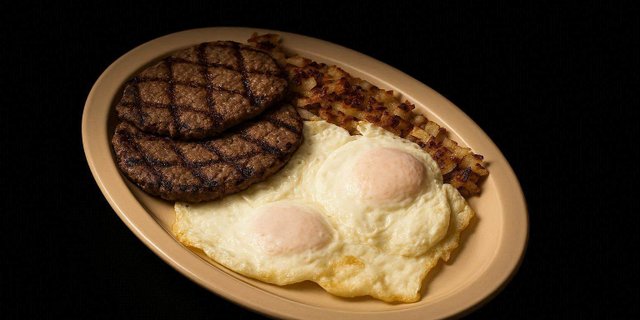 Hamburger Patty And Eggs