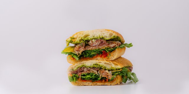 Pesto Prosciutto Melt Sandwich