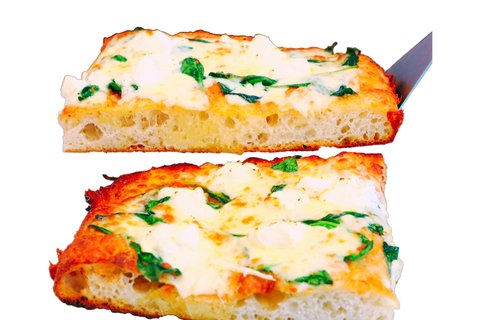 Spinach-Garlic Sicilian Pizza