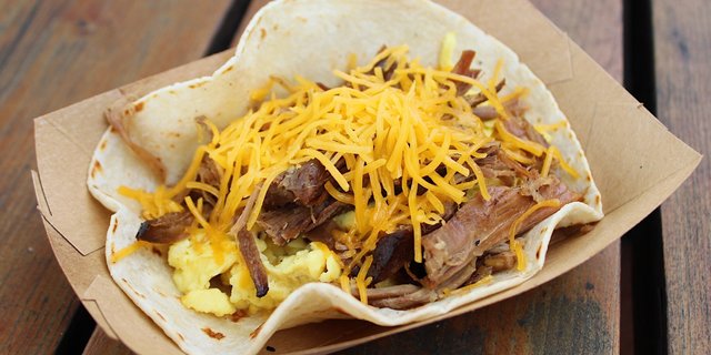 Steak Fajita, Egg & Cheese Taco