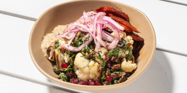 mediterranean cauliflower bowl + side