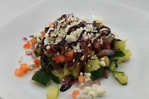 Cucumber Tomato Goat Cheese Salad
