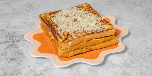 Veggie Cheese Chili Corn Toast Sandwich