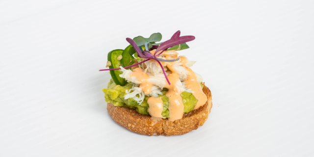 Spicy Crab & Avocado Mini Toasts