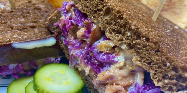 Grilled Walleye Reuben Sandwich