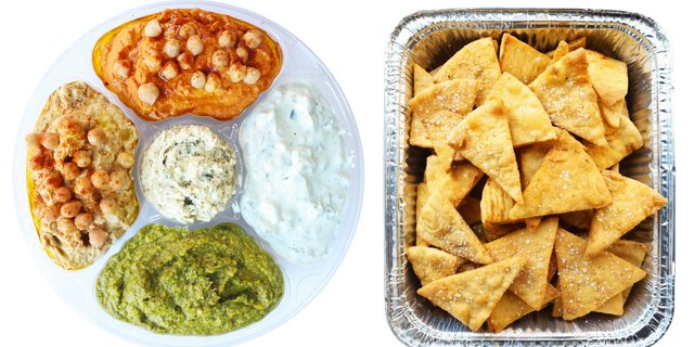 dip platter + sea salt pita chips