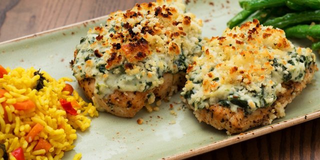Grilled Chicken Spinach Stack