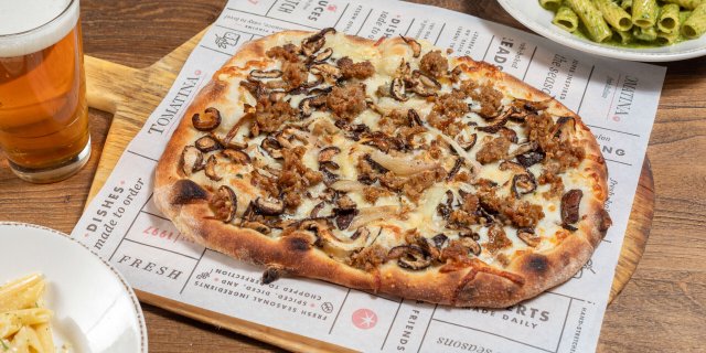 Shiitake Mushroom & Sausage Pizza