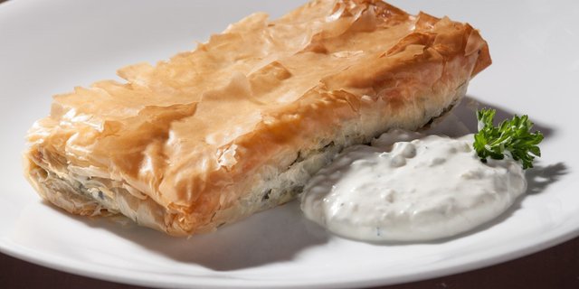 Spinach Pie w/ Tzatziki