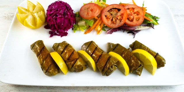 Salmon in Vine Leaves