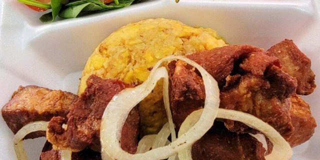 Fried Pork Chunks Mofongo