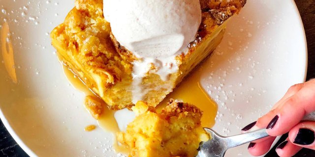 Bourbon Butterscotch Bread Pudding