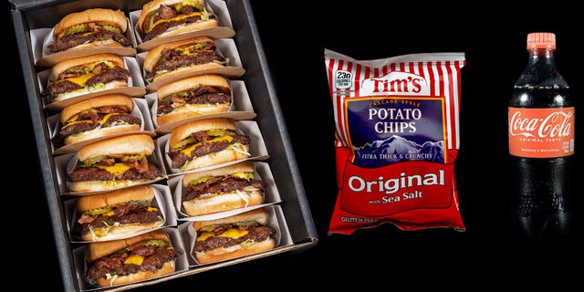 Burger, Chips & Drinks Bundle