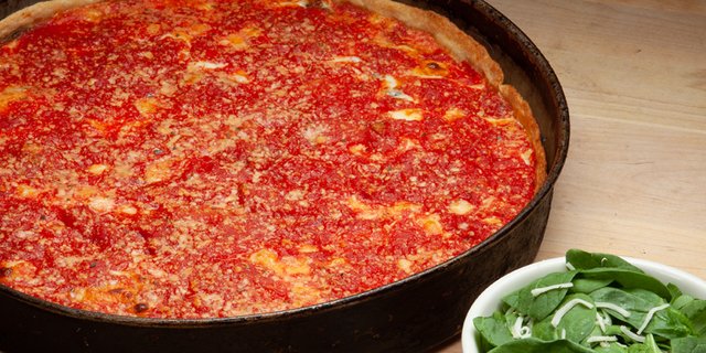 Spinach Deep Dish Pizza