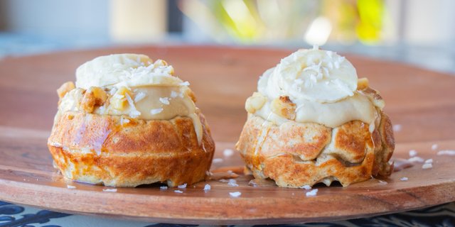 Banana Nut Mini Waffles