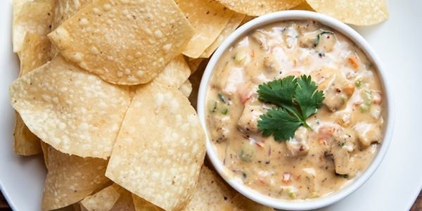 Queso Cheese, Chips & Salsa
