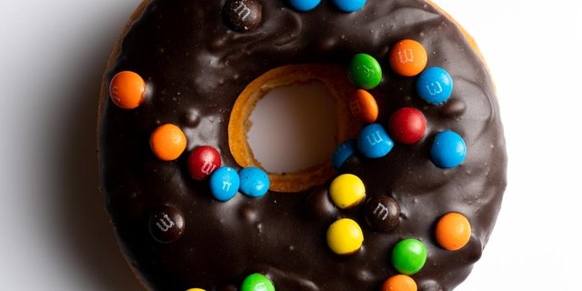 Chocolate M&M Raised Donut