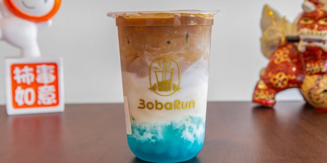 Blue Citrus Latte w/ Crystal Boba