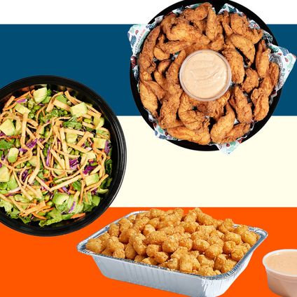 Tenders, Tots & Asian Salad