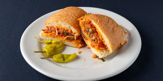Eggplant Parmigiana Sandwich