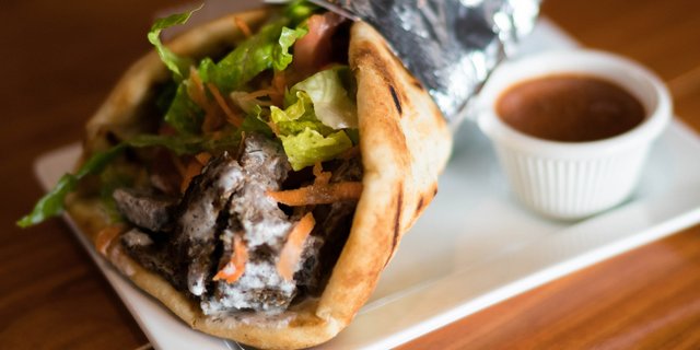 Lamb & Beef on Tortilla Wrap