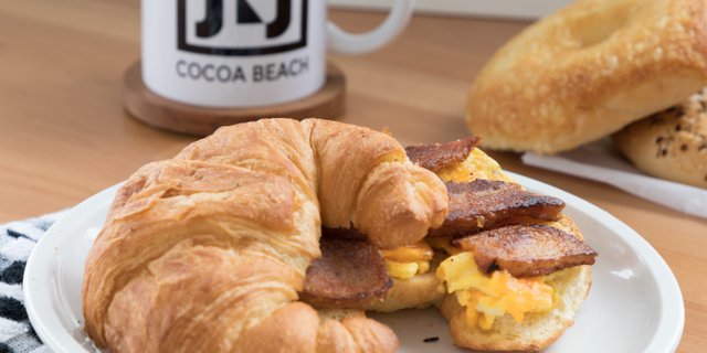 Breakfast on a Croissant Sandwich
