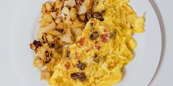 Sausage Onion Tomato & Cheese Omelette
