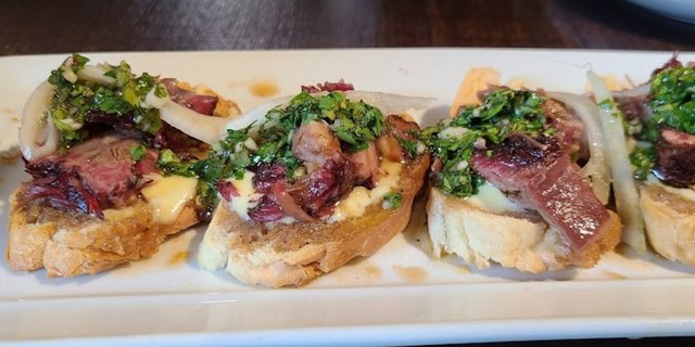 Smoked & Braised Beef Crostini