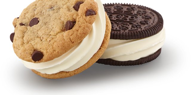Chocolate Chip Vanilla Custard Cookie Sandwich