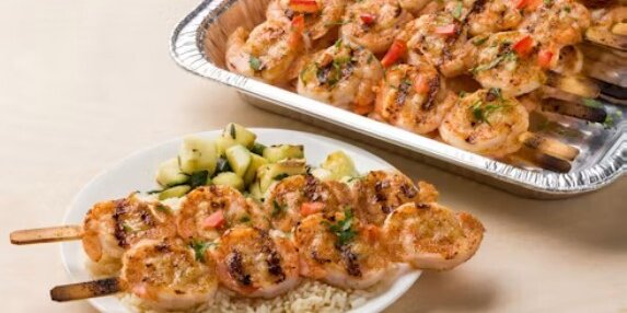 Grilled Skewered Shrimp Plate