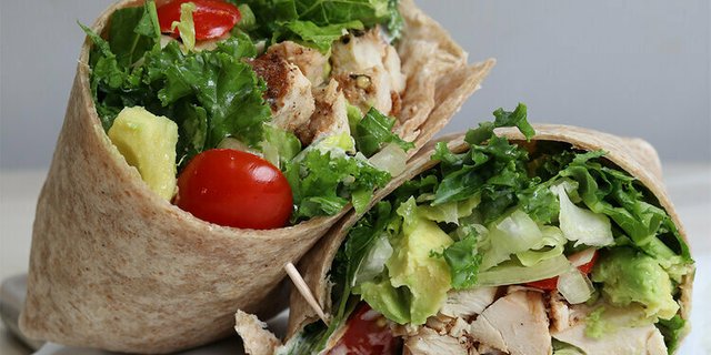 Kale Chicken Caesar Wrap