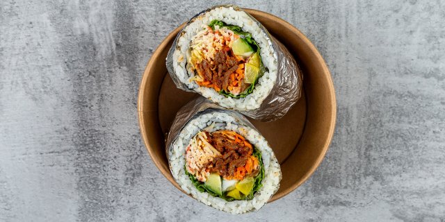 Spicy Pork Kimbap Burrito